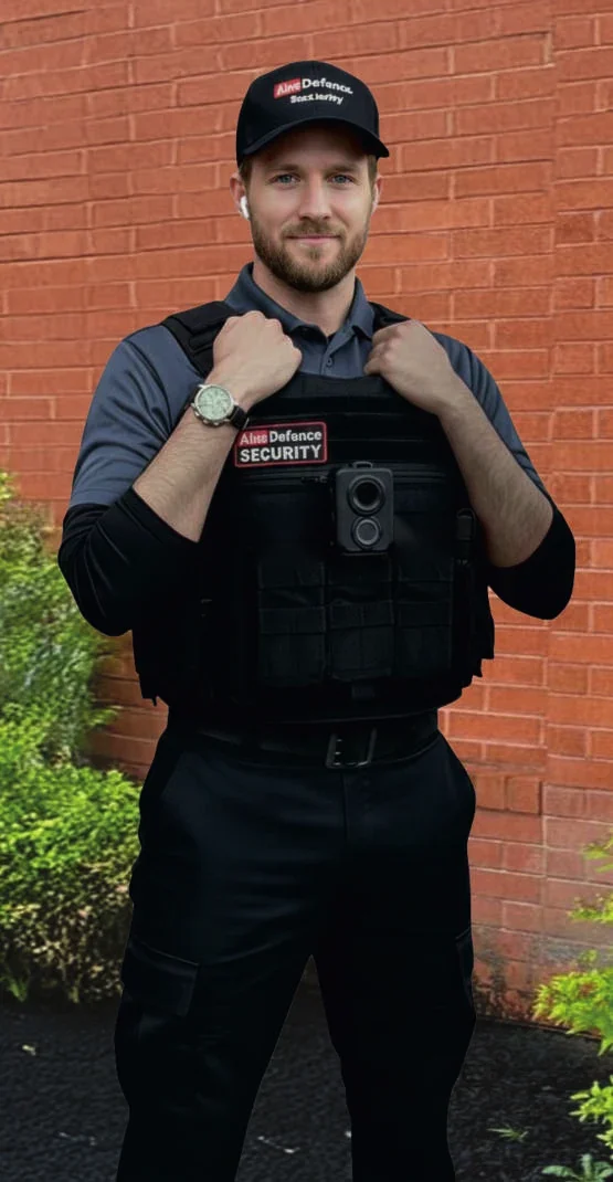 AlfaDefence security officer in uniform